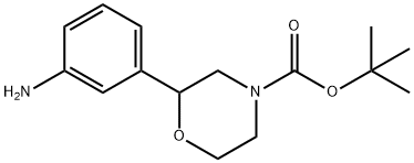 tert-butyl 2-(3-aminophenyl)morpholine-4-carboxylate 结构式