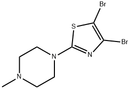 4,5-Dibromo-2-(N-methylpiperazin-yl)thiazole 结构式