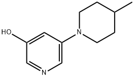 3-Hydroxy-5-(4-methylpiperidin-1-yl)pyridine 结构式