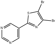 4,5-Dibromo-2-(5-pyrimidyl)thiazole 结构式