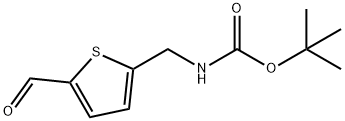 ((5-甲酰基噻吩-2-基)甲基)氨基甲酸叔丁酯 结构式