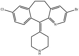 5H-Benzo[5,6]cyclohepta[1,2-b]pyridine,3-bromo-8-chloro-6,11-dihydro-11-(4-piperidinylidene)- 结构式
