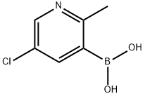 (5-氯-2-甲基吡啶-3-基)硼酸 结构式