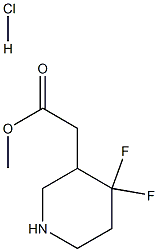 methyl 2-(4,4-difluoropiperidin-3-yl)acetate hydrochloride 结构式