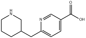 3-Pyridinecarboxylic acid, 6-(3-piperidinylmethyl)- 结构式