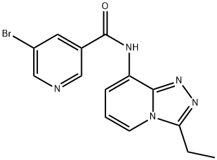 5-溴-N-(3-乙基-[1,2,4]三唑并[4,3-A]吡啶-8-基)烟酰胺 结构式