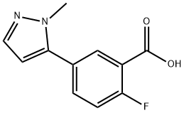 2-氟-5-(1-甲基-5-吡唑基)苯甲酸 结构式
