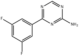 4-(3,5-Difluorophenyl)-1,3,5-triazin-2-amine 结构式