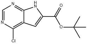 4-氯-7H-吡咯[2,3-D]嘧啶-6-羧酸叔丁酯 结构式
