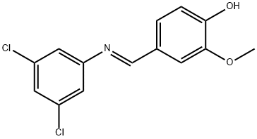 4-{[(3,5-dichlorophenyl)imino]methyl}-2-methoxyphenol 结构式