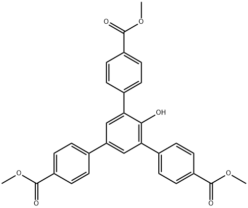 [1,1':3',1''-Terphenyl]-4,4''-dicarboxylic acid, 2'-hydroxy-5'-[4-(methoxycarbonyl)phenyl]-, 4,4''-dimethyl ester 结构式