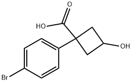 1-(4-溴苯基)-3-羟基环丁烷-1-羧酸 结构式
