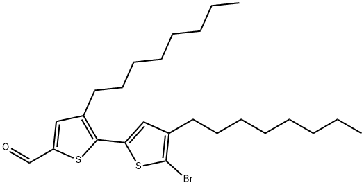 5'-溴-3,4'-二辛基-[2,2'-二噻吩]-5-甲醛 结构式