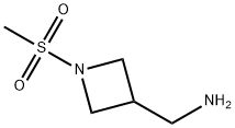 (1-甲磺酰吖丁啶-3-基)甲胺 结构式