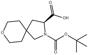 (S)-2-(叔丁氧基羰基)-8-氧杂-2-氮杂螺[4.5]癸烷-3-羧酸 结构式
