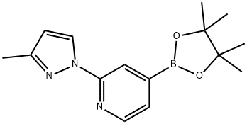 2-(3-methyl-1H-pyrazol-1-yl)-4-(4,4,5,5-tetramethyl-1,3,2-dioxaborolan-2-yl)pyridine 结构式