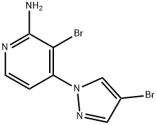 4-Bromo-1-(2-amino-3-bromo-4-pyridyl)pyrazole 结构式