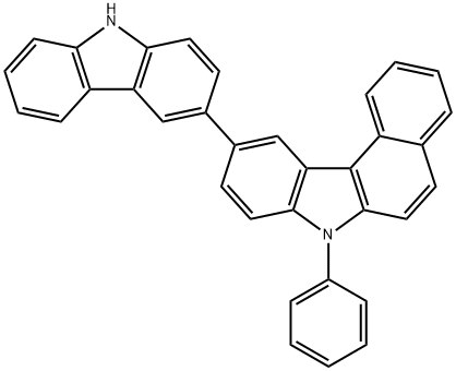10-(9H-carbazol-3-yl)-7-phenyl-7H-benzo[c]carbazole 结构式