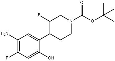 tert-butyl 4-(5-amino-4-fluoro-2-hydroxyphenyl)-3-fluoropiperidine-1-carboxylate 结构式