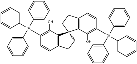 (R)-2,2',3,3'-四氢-6,6'-双(三苯基甲硅烷基)-1,1'-螺双[1H-茚]-7,7'-二醇 结构式