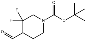 3,3-二氟-4-甲酰基哌啶-1-羧酸叔丁酯 结构式