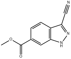 3-Cyano-1H-indazole-6-carboxylic acid methyl ester 结构式