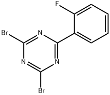 2,4-Dibromo-6-(2-fluorophenyl)-1,3,5-triazine 结构式