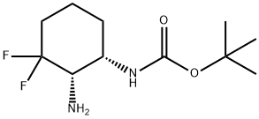 ((1S,2S)-2-氨基-3,3-二氟环己基)氨基甲酸叔丁酯 结构式