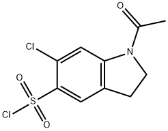 1-acetyl-6-chloro-2,3-dihydro-1H-indole-5-sulfonyl chloride 结构式