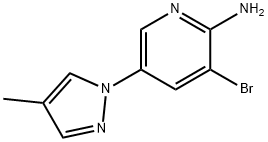 2-Amino-3-bromo-5-(4-methyl-1H-pyrazol-1-yl)pyridine 结构式