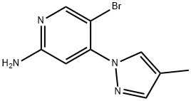 2-Amino-5-bromo-4-(4-methyl-1H-pyrazol-1-yl)pyridine 结构式