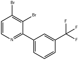 3,4-Dibromo-2-(3-trifluoromethylphenyl)pyridine 结构式