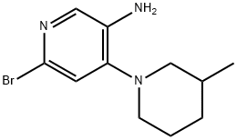 2-Bromo-5-amino-4-(3-methylpiperidin-1-yl)pyridine 结构式