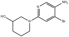 4-Bromo-3-amino-6-(3-hydroxypiperidin-1-yl)pyridine 结构式