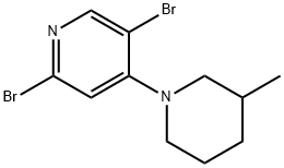 2,5-Dibromo-4-(3-methylpiperidin-1-yl)pyridine 结构式