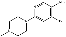4-Bromo-3-amino-6-(N-methylpiperazin-1-yl)pyridine 结构式