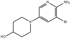 2-Amino-3-bromo-5-(4-hydroxypiperidin-1-yl)pyridine 结构式