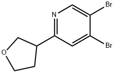 4,5-Dibromo-2-(tetrahydrofuran-3-yl)pyridine 结构式