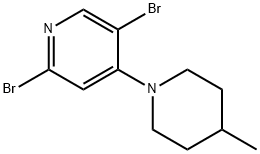 2,5-Dibromo-4-(4-methylpiperidin-1-yl)pyridine 结构式