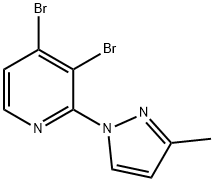 3,4-Dibromo-2-(3-methyl-1H-pyrazol-1-yl)pyridine 结构式