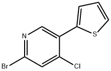 2-Bromo-4-chloro-5-(2-thienyl)pyridine 结构式