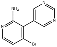 2-Amino-4-bromo-3-(5-pyrimidyl)pyridine 结构式