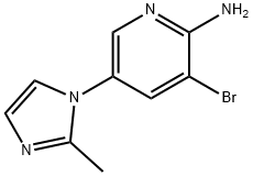 2-Amino-3-bromo-5-(2-methylimidazol-1-yl)pyridine 结构式