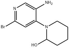 2-Bromo-5-amino-4-(2-hydroxypiperidin-1-yl)pyridine 结构式