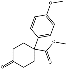 1-(4-甲氧基苯基)-4-氧代环己烷甲酸甲酯 结构式