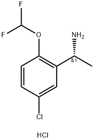 (1R)-1-[5-氯-2-(二氟甲氧基)苯基]乙烷-1-胺盐酸 结构式