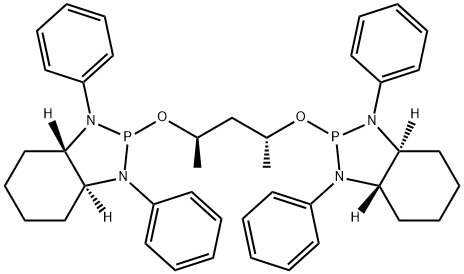 (3AS,3A'S,7AS,7A'S)-2,2'-((2R,4 R)-戊烷-2,4-二酰基)双(氧)-二(1,3-二苯氧基-1H-苯并[D][1,3,2]二氮杂磷酸盐 结构式