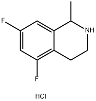 5,7-二氟-1-甲基-1,2,3,4-四氢异喹啉盐酸盐 结构式