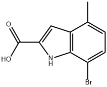 7-溴-4-甲基吲哚-2-甲酸 结构式