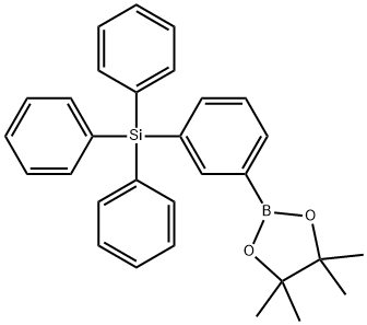 三苯基[3-(4,4,5,5-四甲基-1,3,2-二氧杂硼杂环戊烷-2-基)苯基]硅烷 结构式